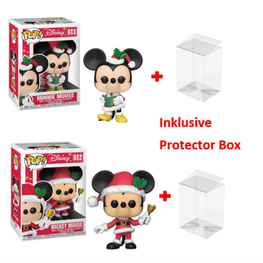 FUNKO POP Disney #612 Mickey Mouse #613 Minnie Mouse Vinyl Figur Protector Box