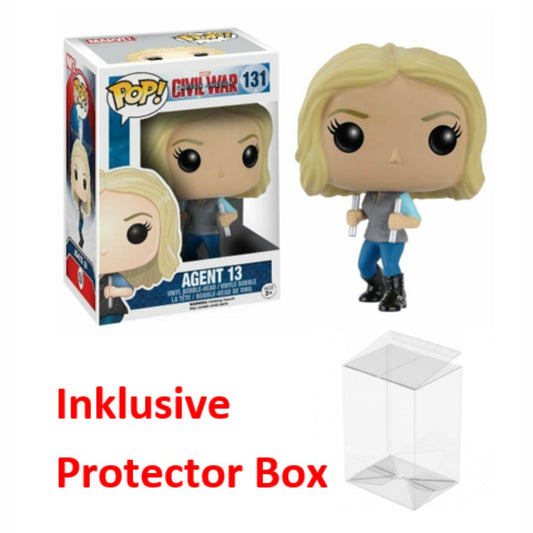 FUNKO POP Marvel Captain America #131 Agent 13 Bobble-Head sealed Protector Box