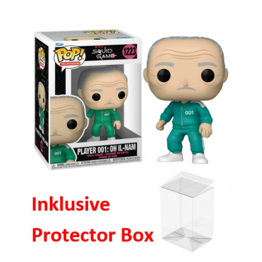 FUNKO POP Squid Game #1223 Player 001: Oh Il-Nam Figur sealed Protector Box