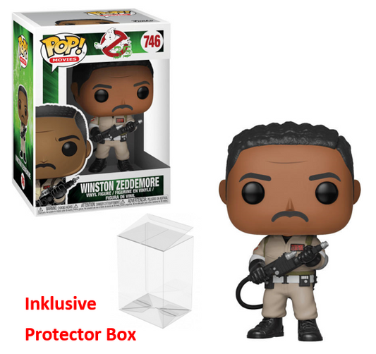 FUNKO POP Ghostbusters 35 #746 Winston Zeddemore Vinyl Figur + Protector Box