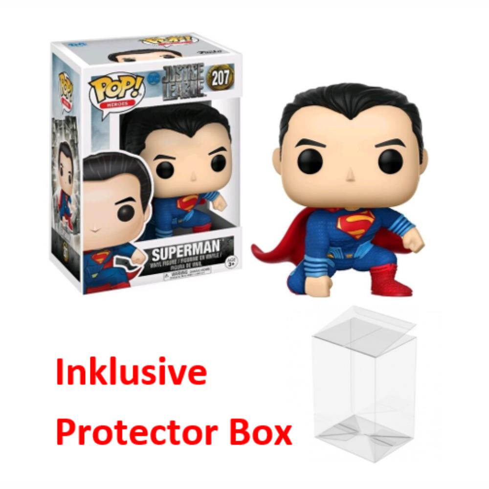 FUNKO POP Justice League DC #207 Superman Vinyl Figur sealed + Protector Box