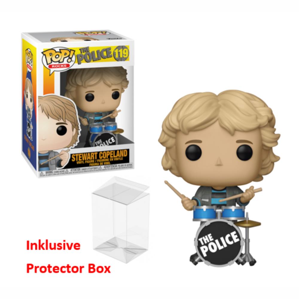 FUNKO POP The Police #119 Stewart Copeland Vinyl Figur sealed + Protector Box