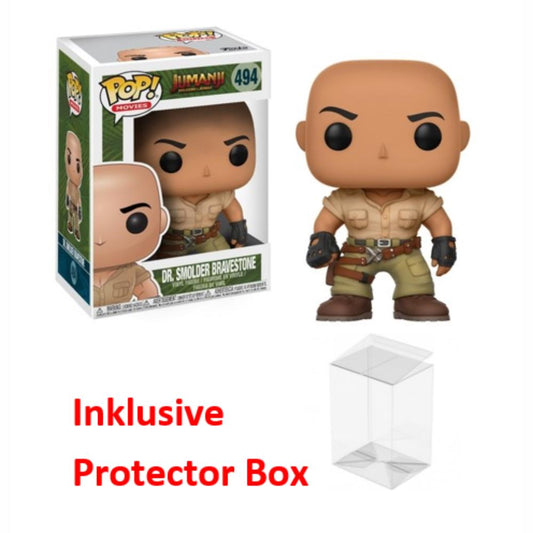 FUNKO POP Jumanji #494 Dr. Smolder Bravestone Figur NEU sealed + Protector Box