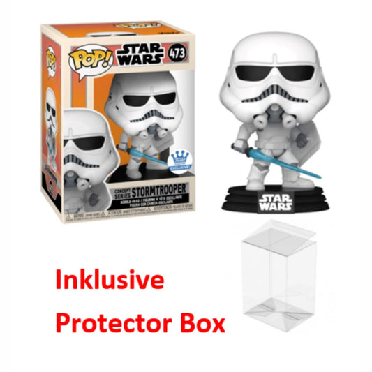 FUNKO POP Star Wars #473 Stormtrooper Exclusive Bobble-Head NEU + Protector Box