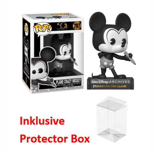 FUNKO POP Walt Disney #797 Plane Crazy Mickey Vinyl Figur sealed + Protector Box