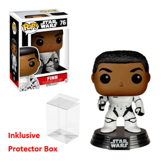 FUNKO POP Star Wars #76 Finn Exclusive Vinyl Bobble-Head sealed + Protector Box
