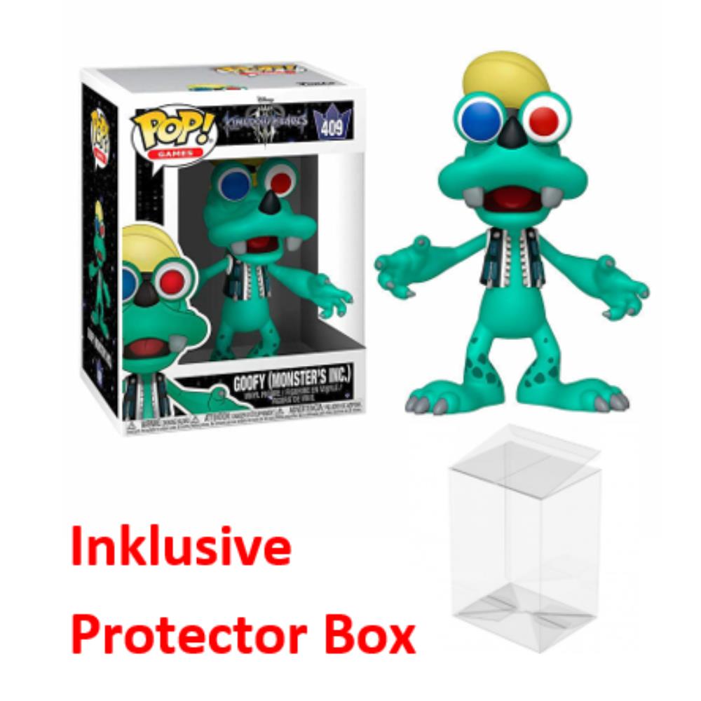 FUNKO POP Kingdom Hearts 3 #409 Goofy (Monsters Inc.) Figur NEU + Protector Box
