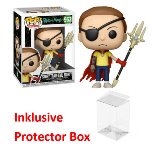FUNKO POP Rick and Morty #953 Story Train Evil Morty Figur sealed + Protector Box