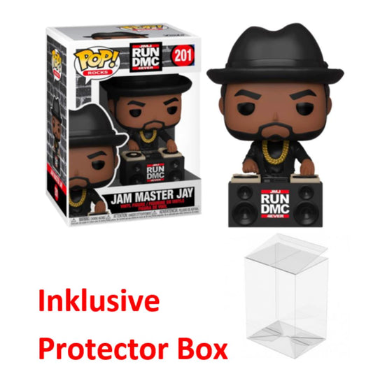 FUNKO POP JMJ RUN DMC 4EVER #201 Jam Master Jay Figur sealed + Protector Box