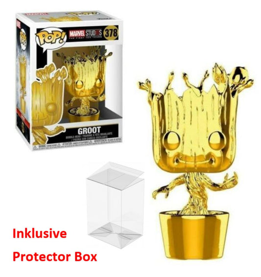 FUNKO POP Marvel Studios #378 Groot Bobble-Head Figur sealed + Protector Box
