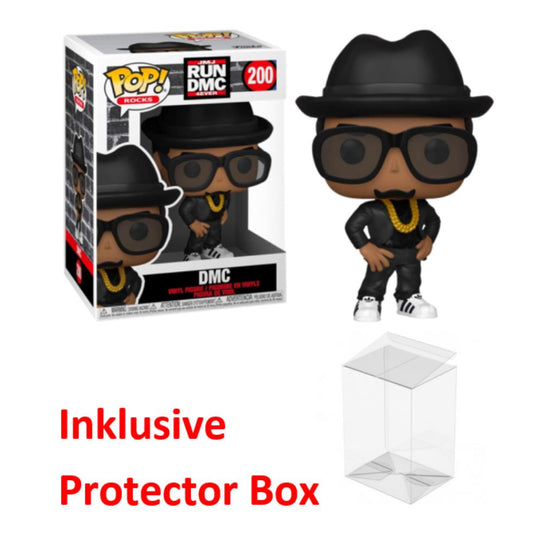 FUNKO POP JMJ RUN DMC 4EVER #200 DMC Vinyl Figur NEU sealed + Protector Box