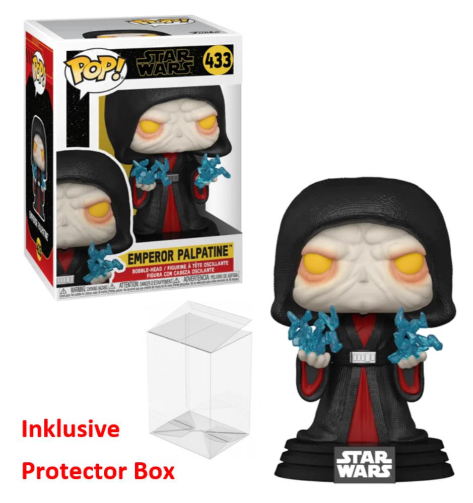 FUNKO POP Star Wars #433 Emperor Palpatine Bobble-Head Figur NEU + Protector Box