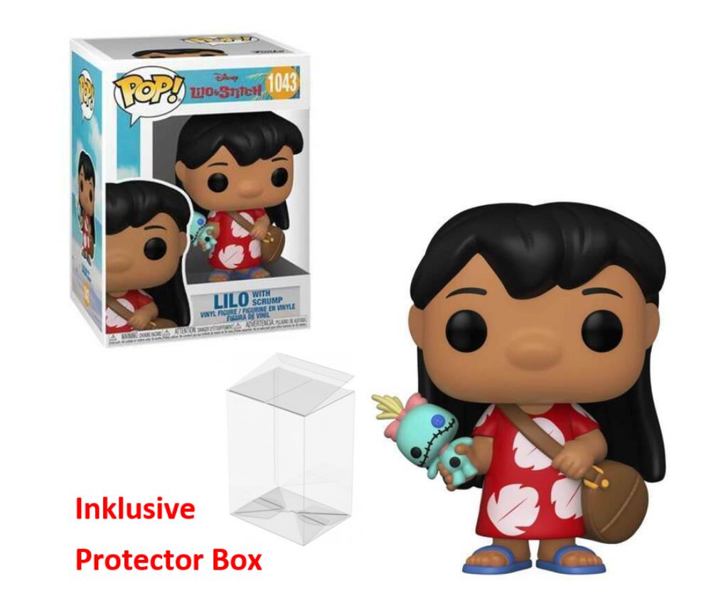 FUNKO POP Disney Lilo & Stitch #1043 Lilo with Scrump Figur sealed + Protector Box