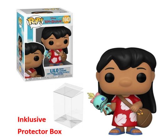 FUNKO POP Disney Lilo & Stitch #1043 Lilo with Scrump Figur sealed + Protector Box