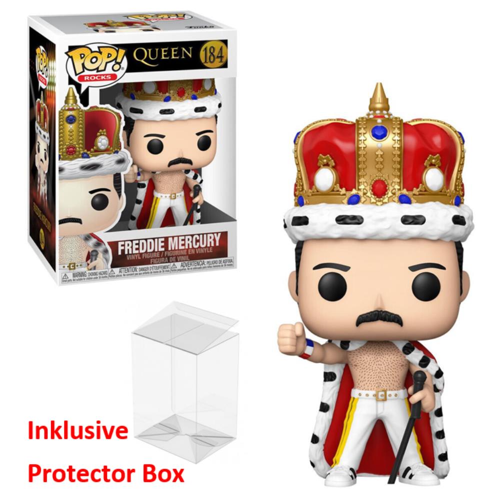 FUNKO POP Queen #184 Freddie Mercury Vinyl Figur NEU sealed + Protector Box
