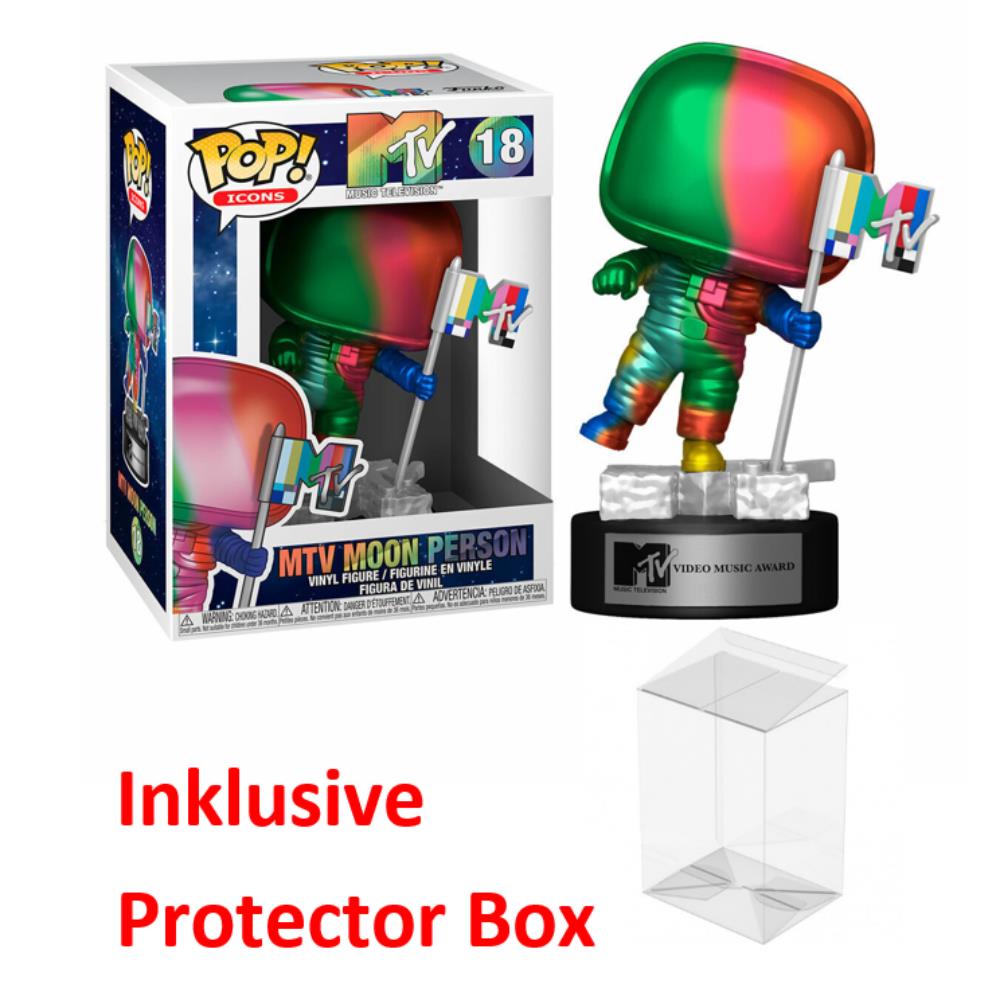 FUNKO POP Icons #18 MTV Moon Person Vinyl Figur NEU sealed + Protector Box