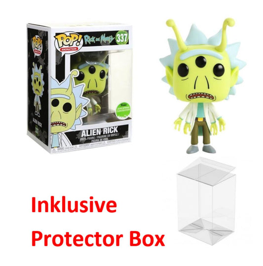 FUNKO POP Rick and Morty #337 Alien Rick Vinyl Figur NEU sealed + Protector Box