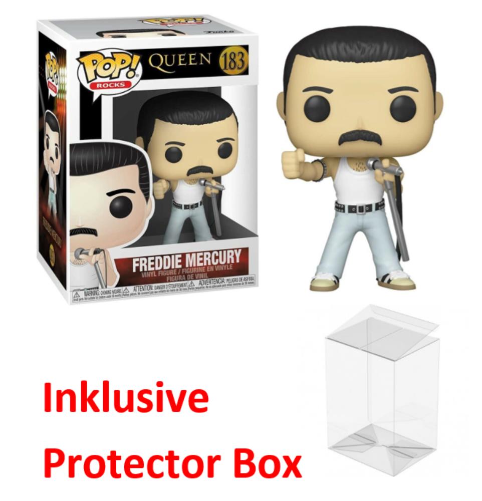FUNKO POP Queen #183 Freddie Mercury Vinyl Figur NEU sealed + Protector Box
