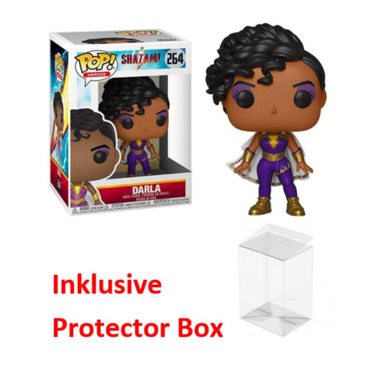 FUNKO POP Shazam! #264 Darla Vinyl Figur B-Ware + Protector Box