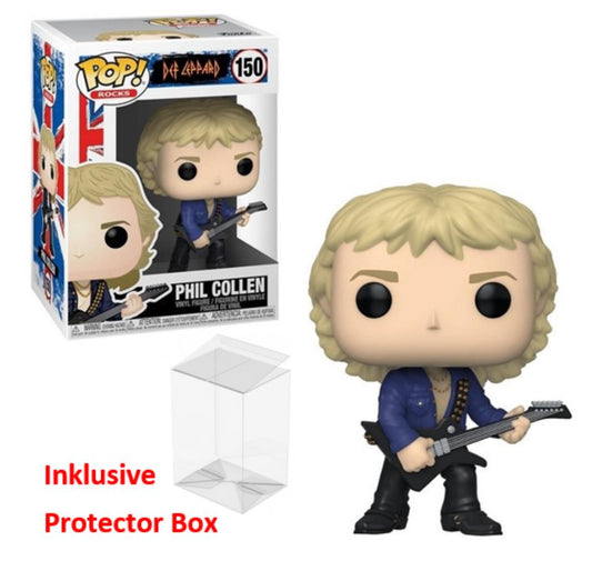 FUNKO POP Def Leppard #150 Phil Collen Vinyl Figur NEU sealed + Protector Box