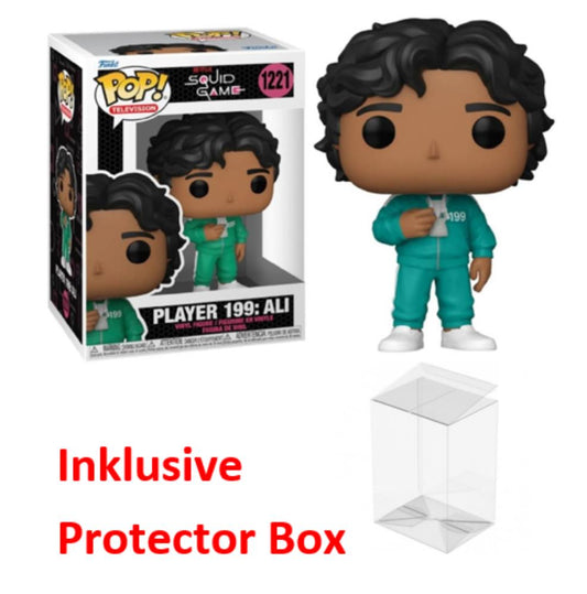 FUNKO POP Squid Game #1221 Player 199: Ali Vinyl Figur sealed + Protector Box