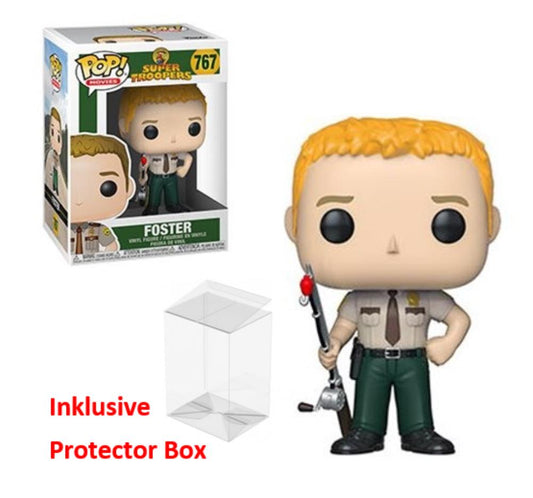 FUNKO POP B-Ware Super Troopers #767 Foster Vinyl Figur NEU sealed + Protector Box