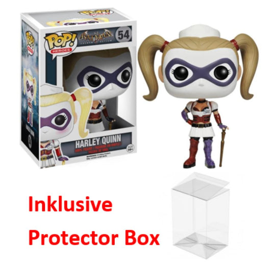 FUNKO POP Batman Arkham Asylum #54 Harley Quinn Figur sealed + Protector Box