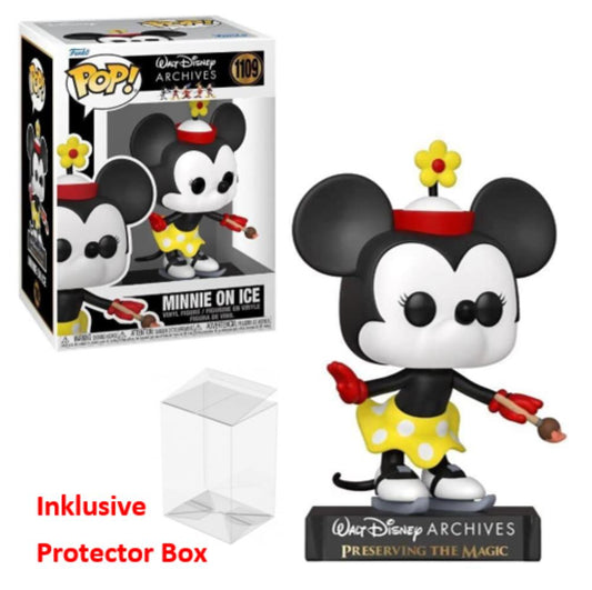 FUNKO POP Walt Disney Archives #1109 Minnie on Ice Vinyl Figur NEU + Protector Box