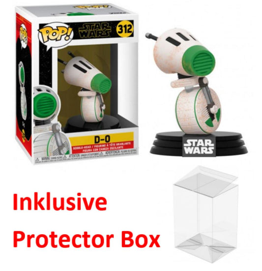 FUNKO POP Star Wars #312 D-0 Bobble-Head Vinyl Figur sealed + Protector Box