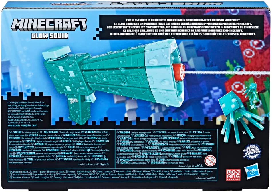Nerf Super Soaker Minecraft Glow Squid Wasserblaster Wasserpistole Sommer Kinder Garten Spaß