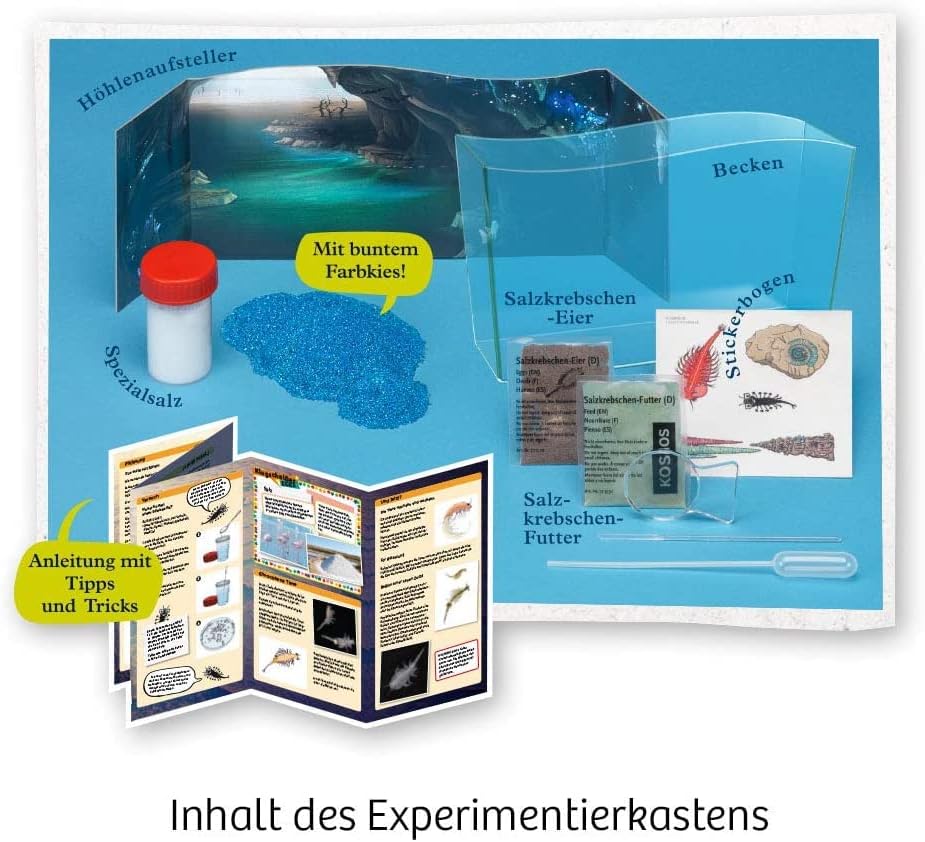 KOSMOS 654160 - Wuselnde Salzkrebse Triops - Erwecke die Urzeit zum Leben - Experimentier-Set für Kinder