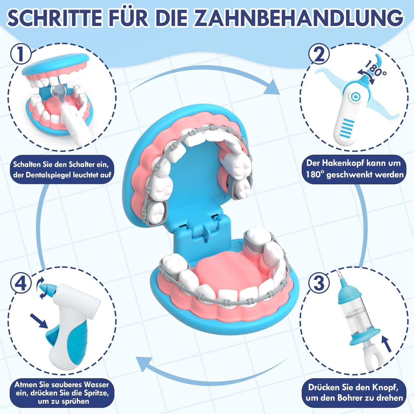 Lehoo Castle Arztkoffer Zahnarzt Kinder Doktor Rollenspiel Lernspielzeug Spiel - NEU