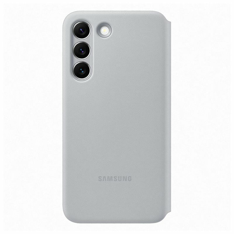 Samsung Galaxy S22 LED View Smartphone Cover Handy-Hülle Kartenhalterung Hellgrau