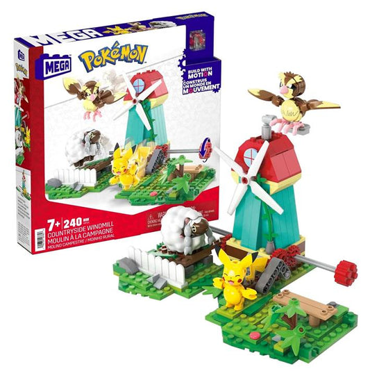 Mega Construx HKT21 - Windmühlen-Farm Bauset 240 Teile Bauset Pikachu Spielzeug