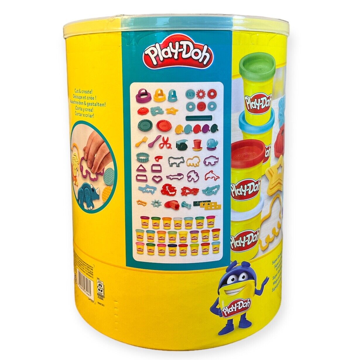 Play-Doh Super Knetspaßtonne Hasbro 23 Farben 45 Teile Knete Set mit Förmchen
