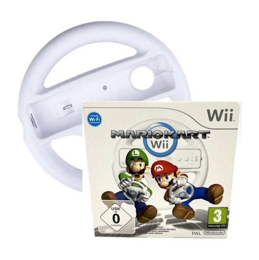 Nintendo Wii - Mariokart Mario Kart + Lenkrad - gebraucht
