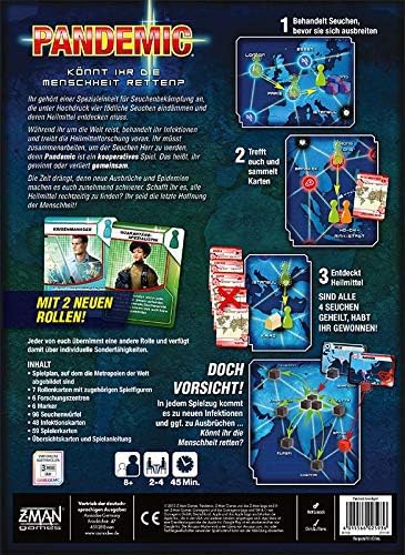 Z-Man Games - Pandemic - Grundspiel - kooperatives Spiel 2-4 Spieler - deutsch - NEU