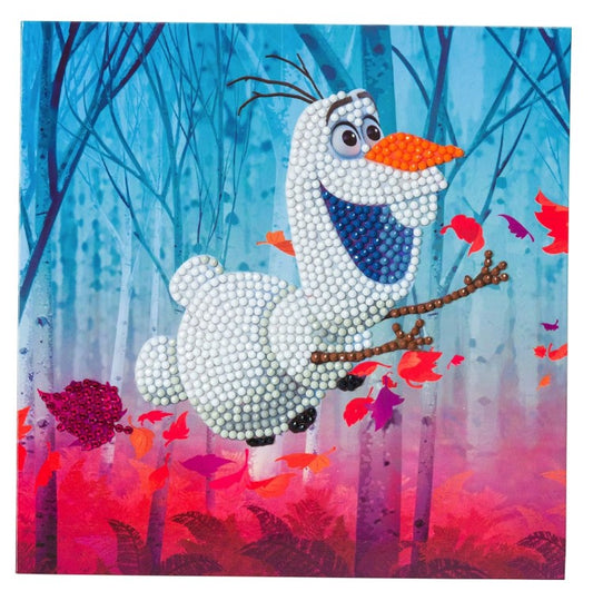 Craft Buddy Crystal Art Diamond Painting Set - Frozen Floating Olaf, 18x18cm Karte