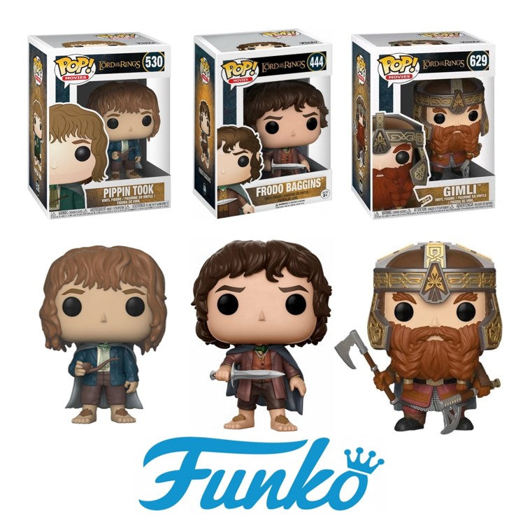 FUNKO POP Herr der Ringe 3er Pack - 530 Pippin & 444 Frodo & 629 Gimli - NEU in OVP