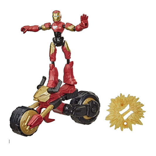 Marvel Avengers Iron Man auf Motorrad Flex Rider Actionfigur Spielfigur Kinder - Hasbro F0244