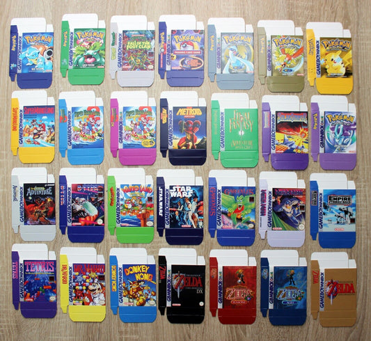 Mini Box für Nintendo Gameboy Spiele (in Anlehnung an OVP) z.B. Mario, Zelda, Pokemon, uvm