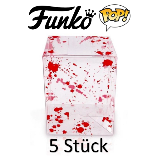 FUNKO POP Protector Box Schutzhüllen - 5 Stück - mit Blut ( Red Blood Edition)