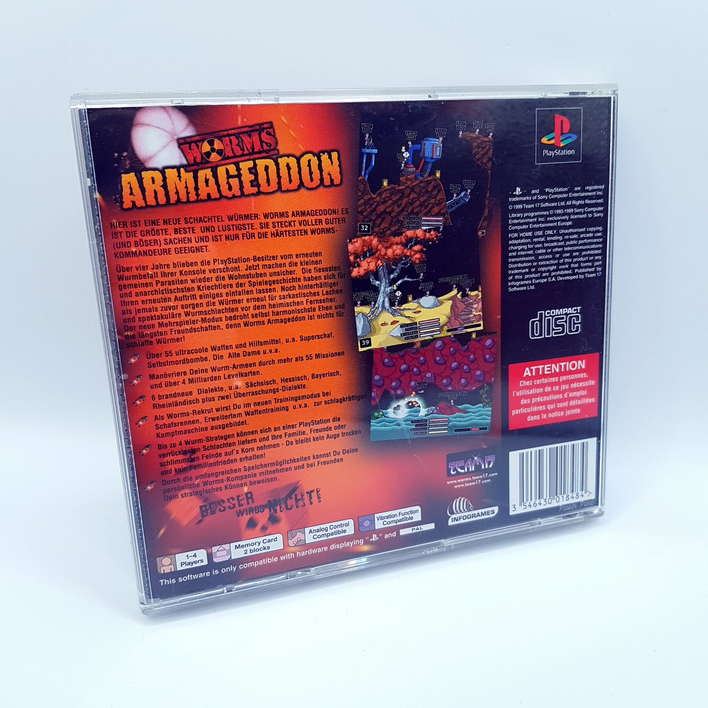 Ps1 Playstation 1 - Worms Armageddon - OVP - gebraucht