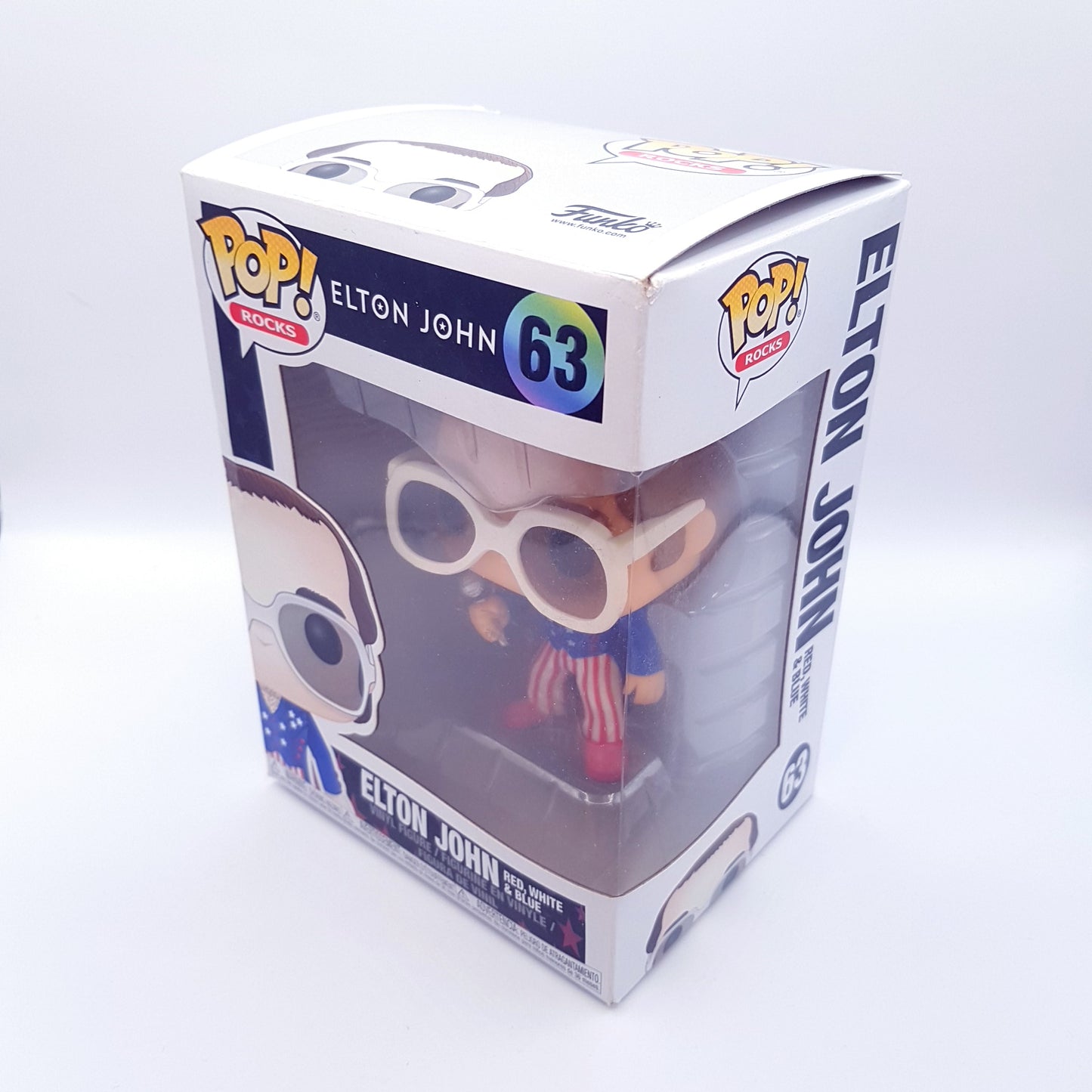 FUNKO POP Rocks #63 Elton John Red, White & Blue Figur - B-Ware