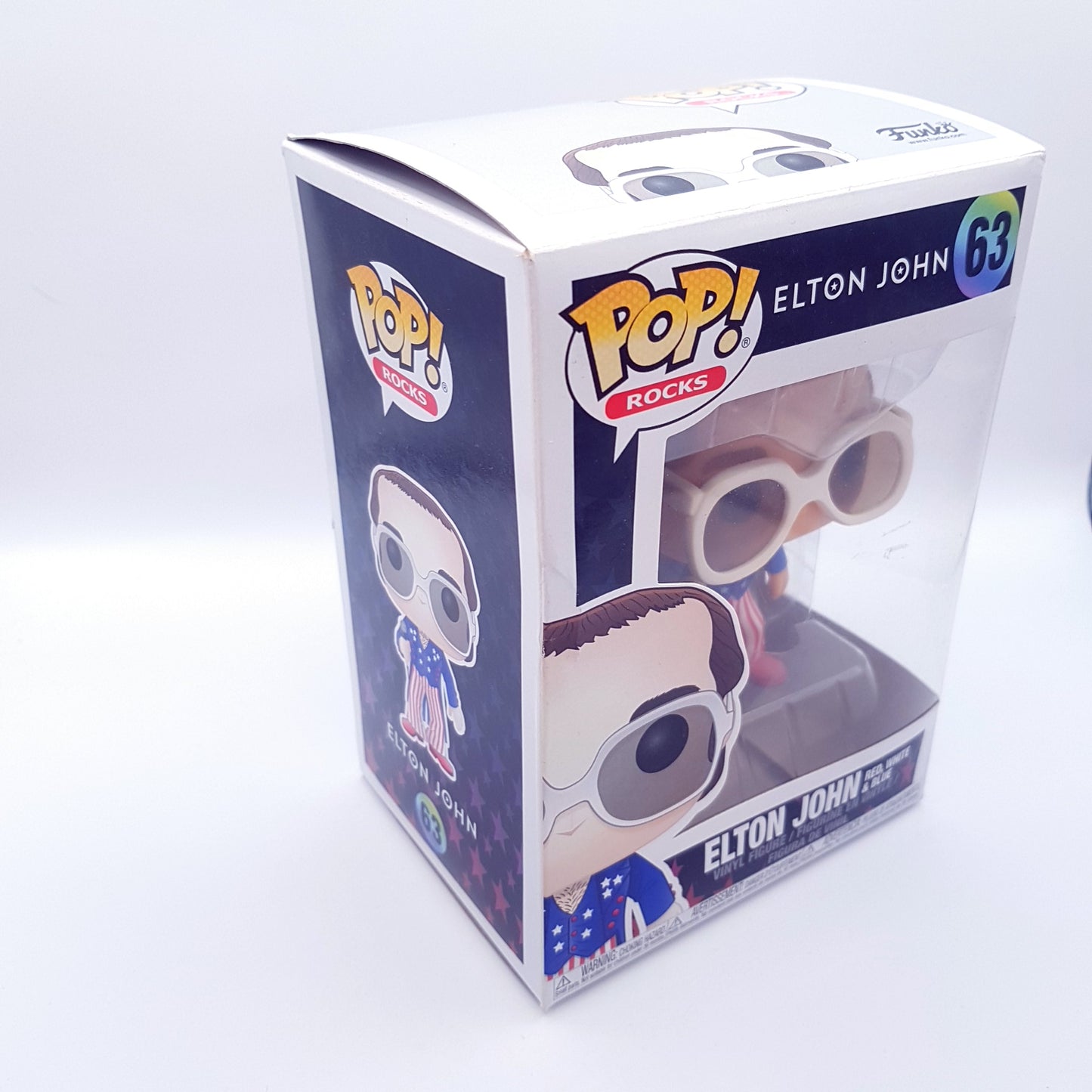 FUNKO POP Rocks #63 Elton John Red, White & Blue Figur - B-Ware