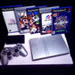 Original Sony Playstation 2 PS2 Slim Konsole silber + Controller + 5 Spiele (gebraucht)