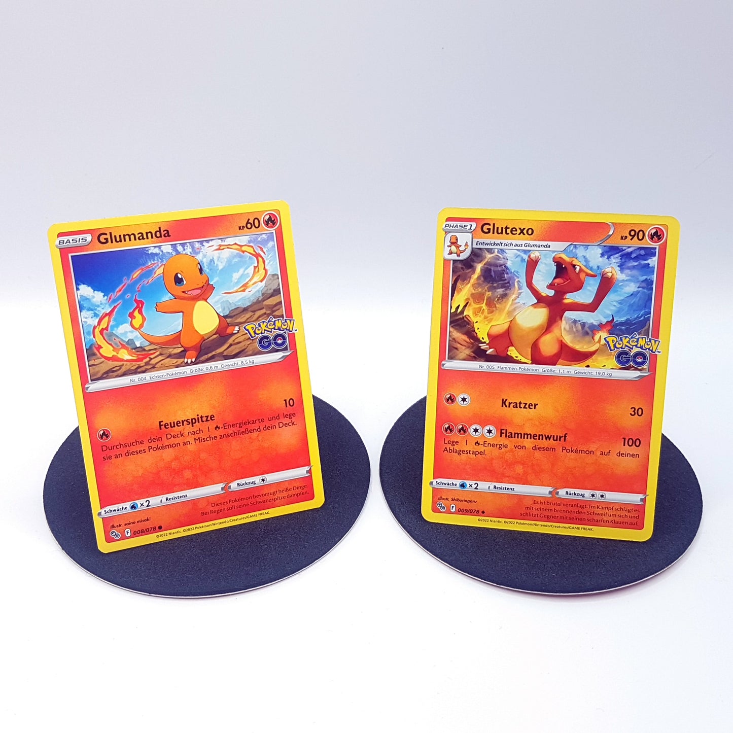 Pokemon Karten - Glumanda 008/078 & Glutexo 009/078 - deutsch