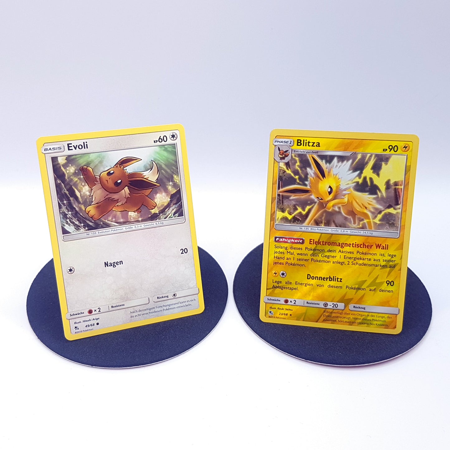 Pokemon Karten - Evoli 49/68 & Blitza 23/68 reverse holo - deutsch