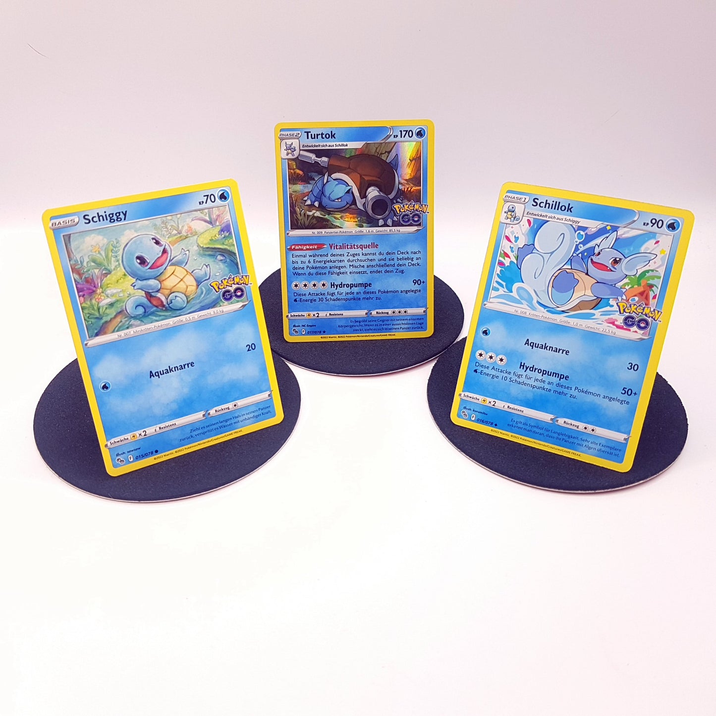 Pokemon Karten - Schiggy 015/078 & Schillok & Turtok 017/078 holo - deutsch