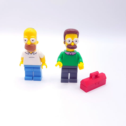 LEGO Minifigur - Home Simpson sim007 & Ned Flanders sim013 (2014) - gebraucht